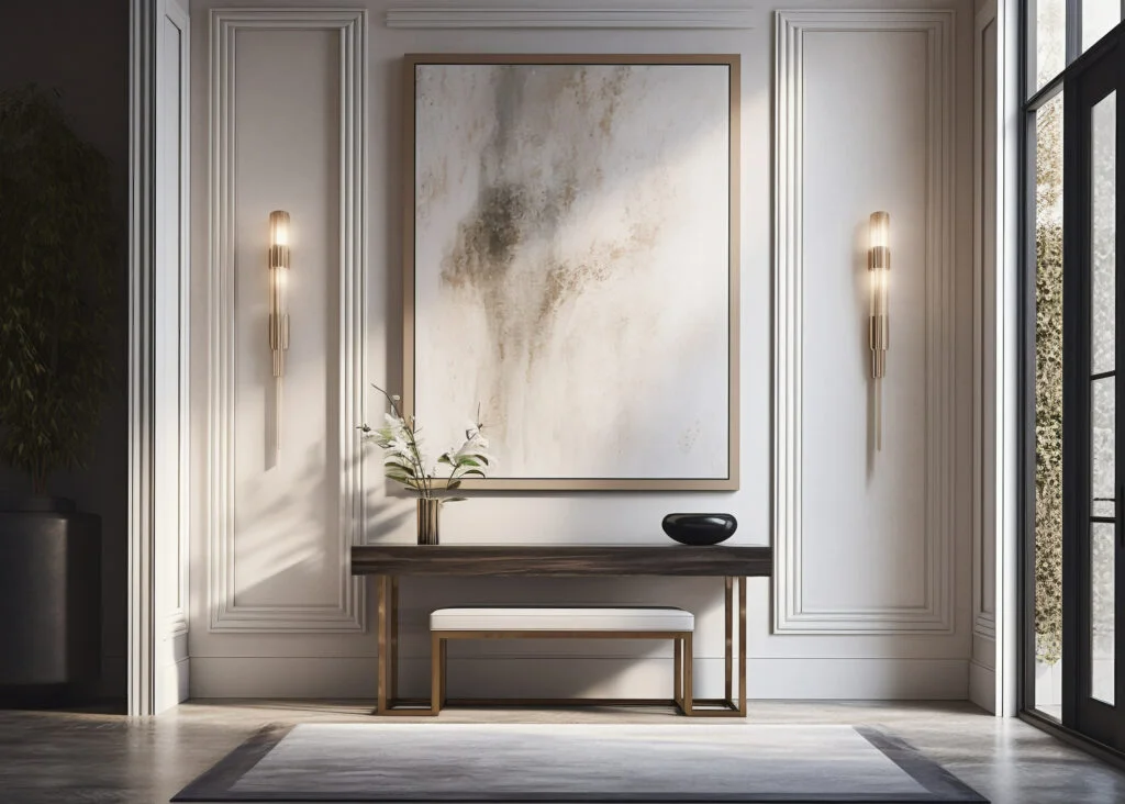 Black, white and gold interior design